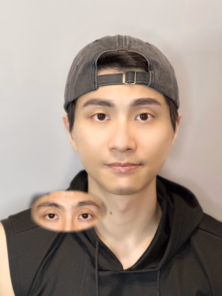 男士霧眉前後圖/圖來源:作品集