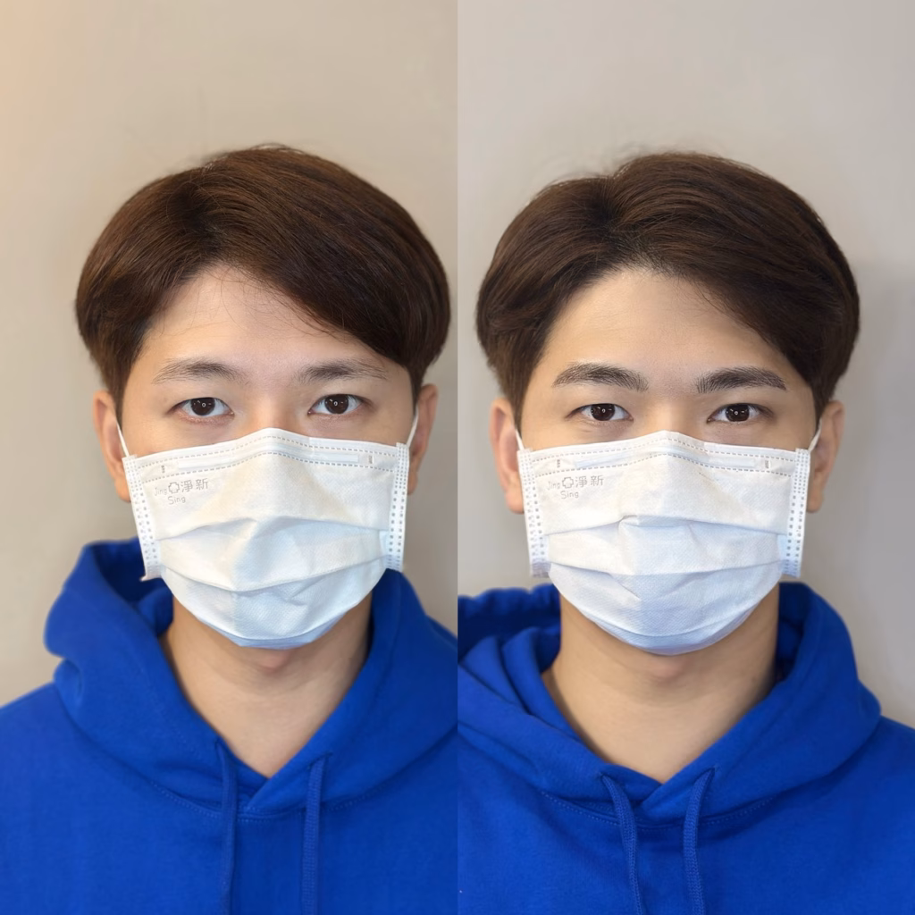 男士飄霧眉前後圖/圖來源:作品集