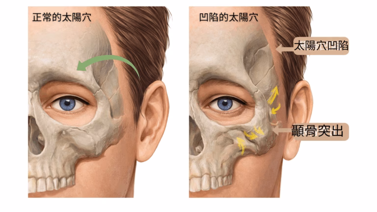 2026 太陽穴凹陷改善完整指南｜從霧眉修飾到醫美填充的解決方案／圖來源：canva製圖