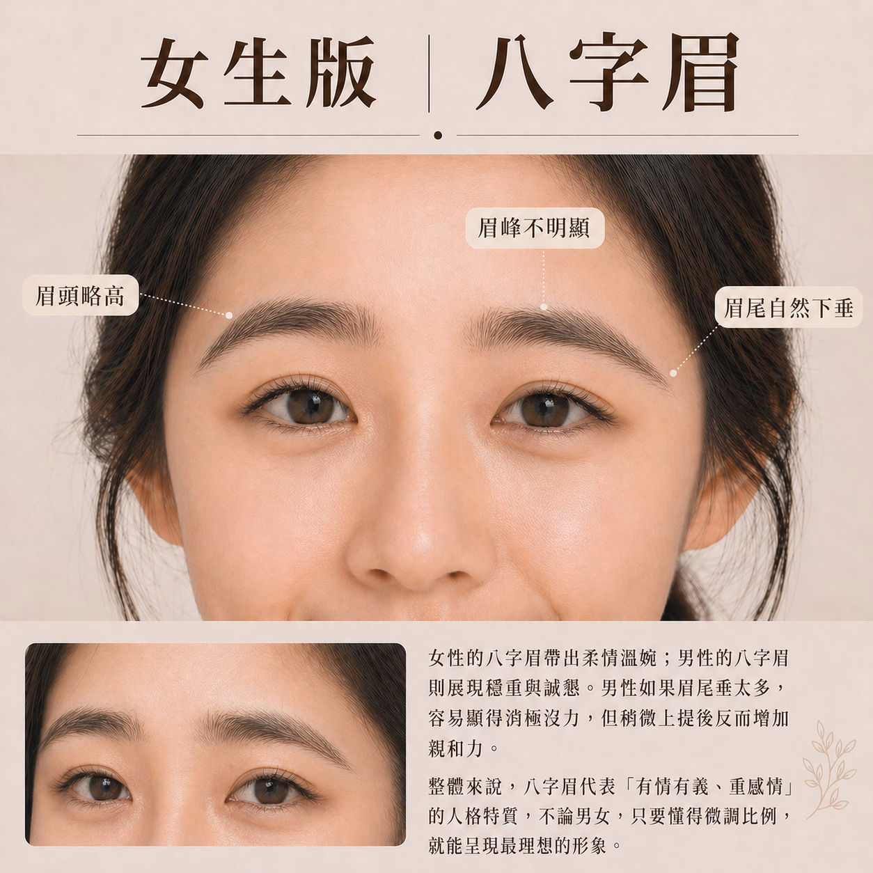 男性與女性八字眉差異2